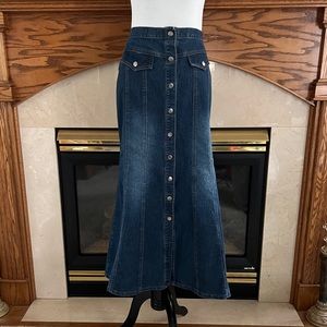 Jazzie Stretch Maxi Denim Jean‎ Skirt Sz. 13/14